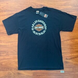 NWT VTG 2004 Harley Davidson Australia Size Large Black T-Shirt Eagle